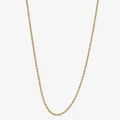 Silver Reflections 18K Gold Over Brass Inch Rope Chain Necklace