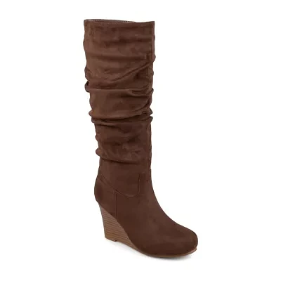 Journee Collection Womens Haze Wedge Heel Riding Boots