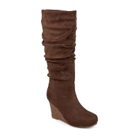 Journee Collection Womens Haze Wedge Heel Riding Boots
