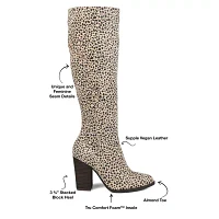 Journee Collection Womens Kyllie Stacked Heel Dress Boots