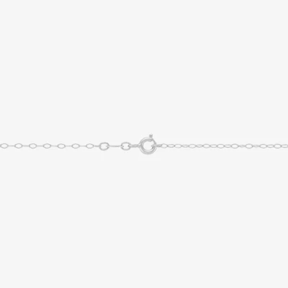 Womens 1/ CT. T.W. Natural White Diamond Sterling Silver Pendant Necklace