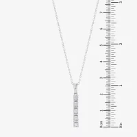 Womens 1/ CT. T.W. Natural White Diamond Sterling Silver Pendant Necklace