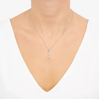 Womens 1/ CT. T.W. Natural White Diamond Sterling Silver Pendant Necklace