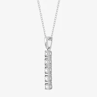 Womens 1/ CT. T.W. Natural White Diamond Sterling Silver Pendant Necklace