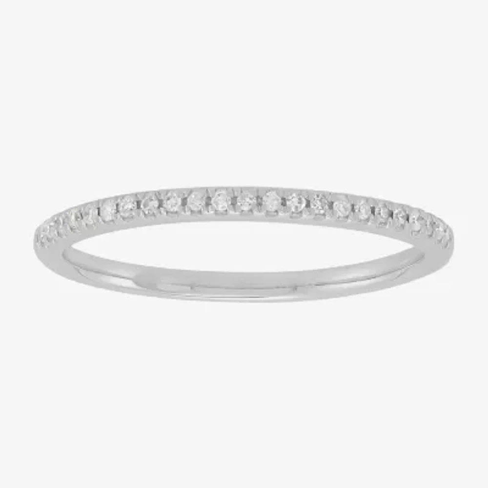 1/10 CT. T.W. Natural White Diamond 10K White Gold Wedding Band