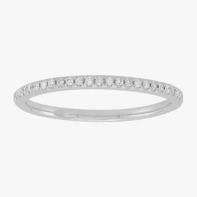 1/10 CT. T.W. Natural White Diamond 10K White Gold Wedding Band