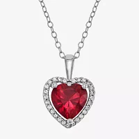 Lab Created Red Ruby Sterling Silver Heart 3-pc. Jewelry Set