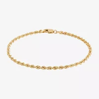 14K Gold Inch Hollow Rope Chain Bracelet