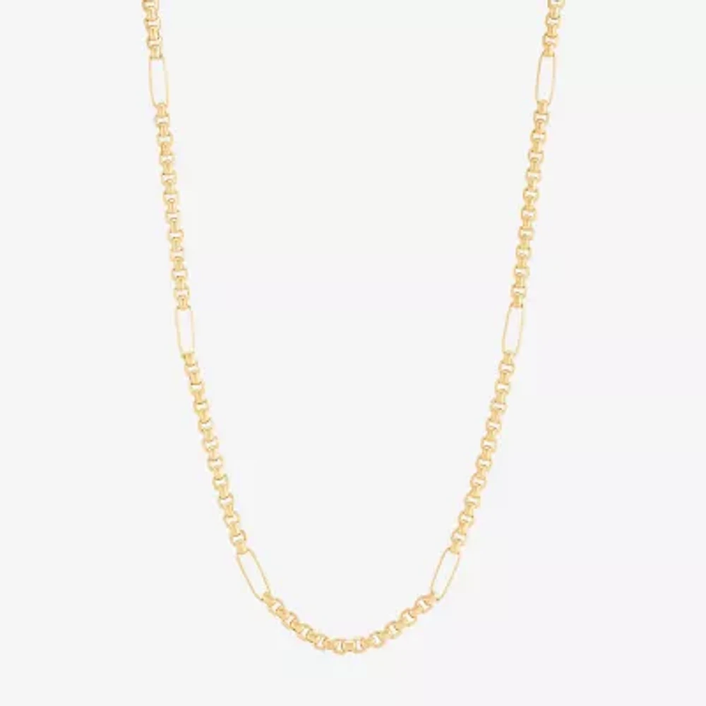 14K Gold 22 Inch Hollow Paperclip Chain Necklace