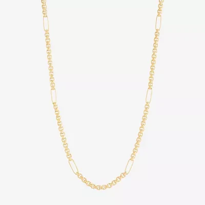 14K Gold 22 Inch Hollow Paperclip Chain Necklace