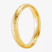 4MM 14K Gold Heart Round Band