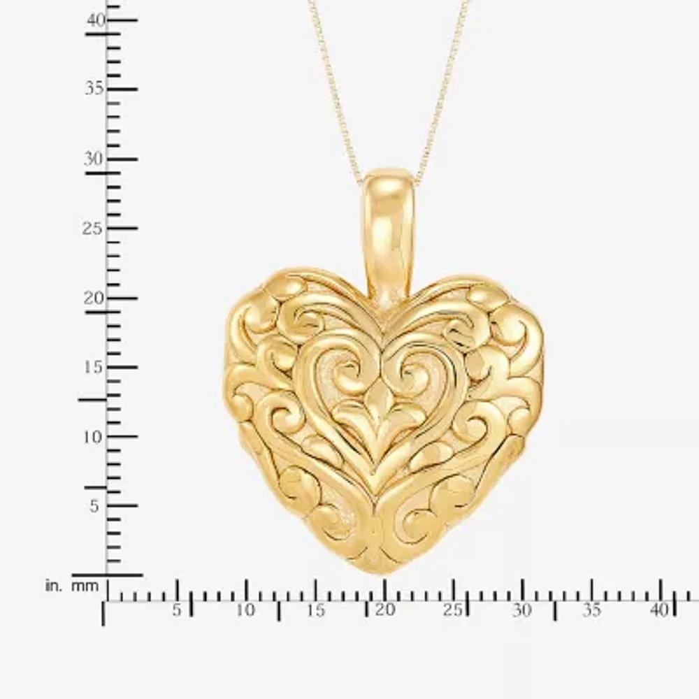 Womens 14K Gold Heart Pendant Necklace