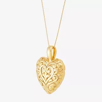 Womens 14K Gold Heart Pendant Necklace