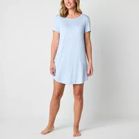 Liz Claiborne Cool and Calm Womens Short Sleeve Crew Neck Nightshirt