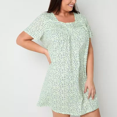 Adonna Womens Plus Short Sleeve Nightgown