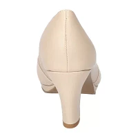 Easy Street Womens Lavish Round Peep Toe Stiletto Heel Pumps