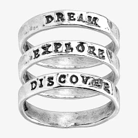 Dream; Explore; Discover Womens Sterling Silver Ring Sets