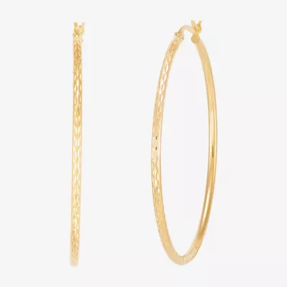 Womens 14K Gold Over Silver 64mm Hoop Earrings