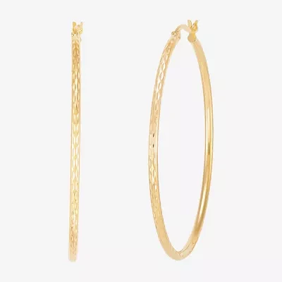 Womens 14K Gold Over Silver 64mm Hoop Earrings