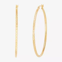 Womens 14K Gold Over Silver 64mm Hoop Earrings
