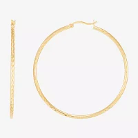 Womens 14K Gold Over Silver 64mm Hoop Earrings