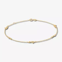 10K Gold 10 Inch Solid Cable Ankle Bracelet