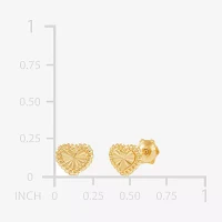 14K Gold 5.5mm Heart Stud Earrings