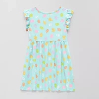 Okie Dokie Toddler & Little Girls Sleeveless Flutter Sleeve A-Line Dress