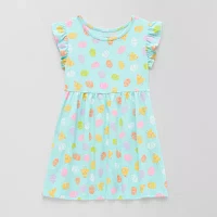 Okie Dokie Toddler & Little Girls Sleeveless Flutter Sleeve A-Line Dress