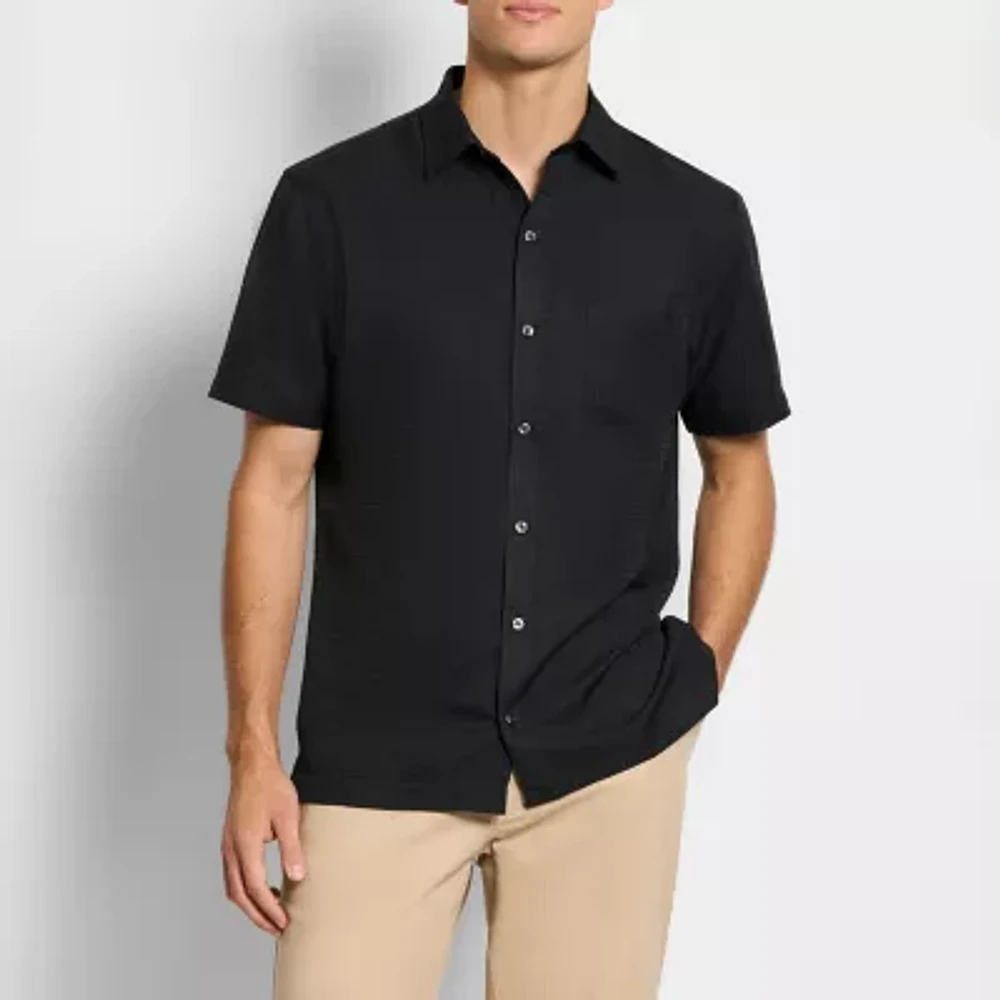 Van Heusen Mens Regular Fit Short Sleeve Button-Down Shirt