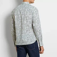 Van Heusen Everyday Defense Stainsheild Slim Mens Fit Long Sleeve Floral Button-Down Shirt