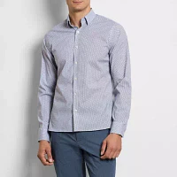 Van Heusen Everyday Defense Stainsheild Slim Mens Fit Long Sleeve Abstract Button-Down Shirt