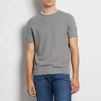 Van Heusen Mens Crew Neck Short Sleeve Pullover Sweater