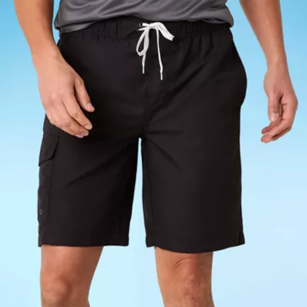 St. John's Bay Cargo Mens Drawstring Waist Swim Trunks