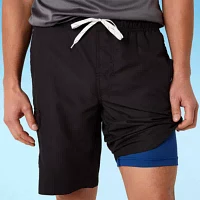 St. John's Bay Cargo Mens Drawstring Waist Swim Trunks