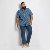 Van Heusen Big and Tall Mens Moisture Wicking Regular Fit Short Sleeve Button-Down Shirt