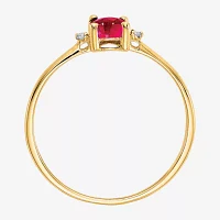 Gemstone Diamond Accent 10K Gold Oval Cocktail Ring