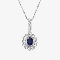 Womens Oval-cut Gemstone & 1 CT. T.W. Lab-Grown Diamond 10K Gold Pendant Necklace