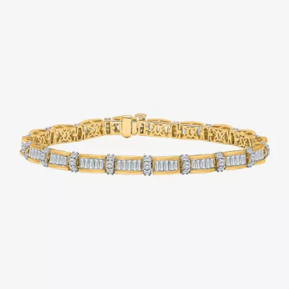 (I / I1) 5 CT. T.W. Lab Grown White Diamond 10K Gold 7.25 Inch Tennis Bracelet