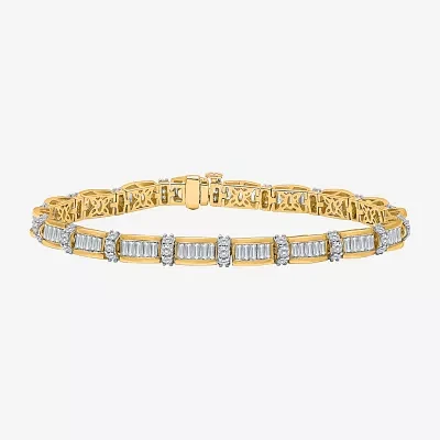 I / I1) 5 CT. T.W. Lab Grown White Diamond 10K Gold Inch Tennis Bracelet