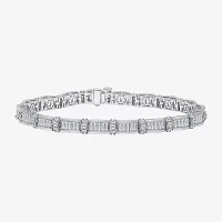 (I / I1) 5 CT. T.W. Lab Grown White Diamond 10K White Gold 8 Inch Tennis Bracelet