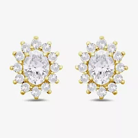 1/2 CT. T.W. Lab Grown White Diamond 10K Gold 7.5mm Oval Stud Earrings