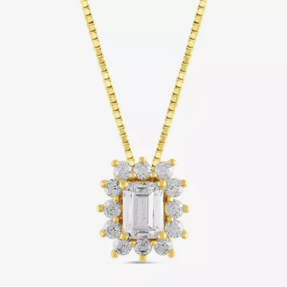 Womens 1/2 CT. T.W. Lab Grown White Diamond 10K Gold Pendant Necklace