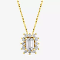 Womens 1/2 CT. T.W. Lab Grown White Diamond 10K Gold Pendant Necklace