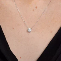 Floating Diamonds (F / Vs2) 2 CT. T.W. Lab Grown White Diamond 14K White Gold Round Jewelry Set