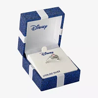 Disney Collection Girls Pink Cubic Zirconia Sterling Silver Princess Cocktail Ring