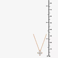 Womens 1/4 CT. T.W. Lab Grown White Diamond 14K Rose Gold Over Silver Pendant Necklace