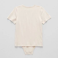 Thereabouts Little & Big Boys Adaptive Crew Neck Short Sleeve Bodysuit