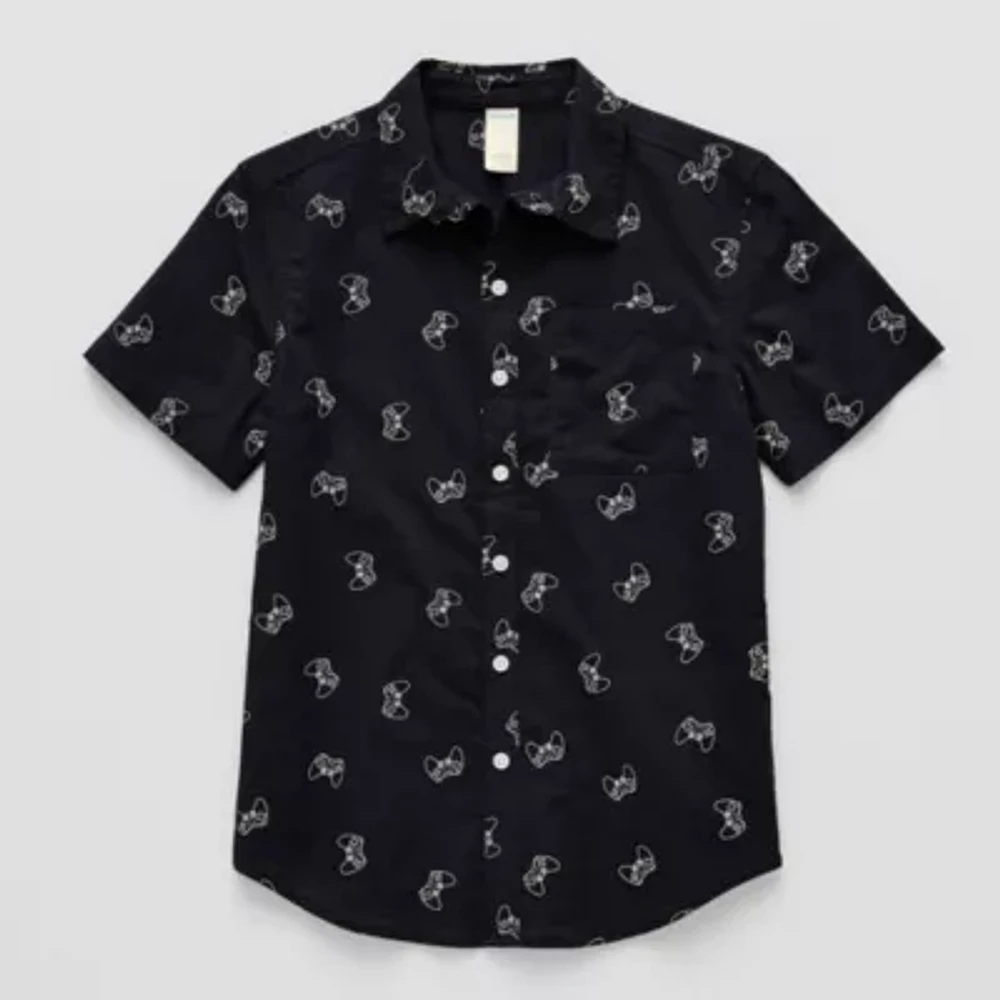 Thereabouts Little & Big Boys Short Sleeve Button-Down Shirt