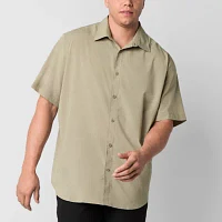 Stylus Big and Tall Mens Regular Fit Short Sleeve Button-Down Shirt